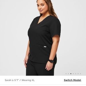 Casma black 3 pocket Figs scrub top